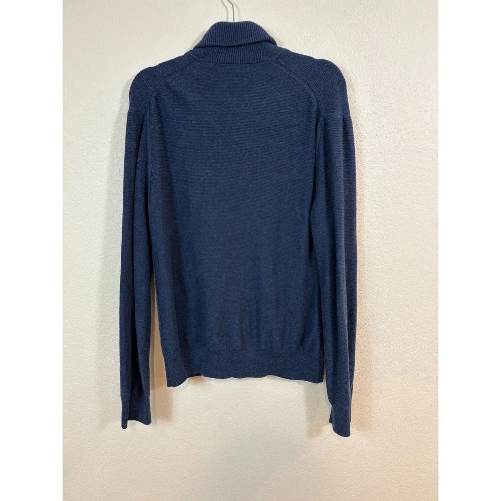 Banana Republic Cardigan Sweater Mens M Blue Shawl Collar Cotton preppy Academia